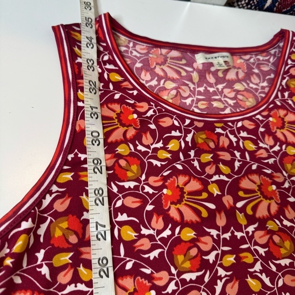 Max Studio Red Pink Printed Stretch Shift Dress Sz small - Picture 4 of 7